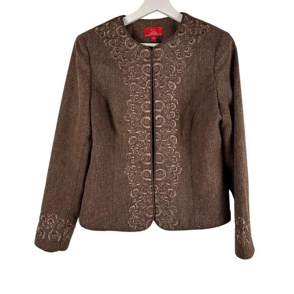 Vintage 1990s Oscar De La Renta Embroidered Jacket size 6